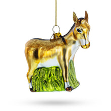 Load image into Gallery viewer, Donkey with Festive Decorations Glass Christmas Ornament