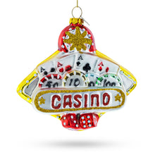 Load image into Gallery viewer, Casino Sign Glass Christmas Ornament