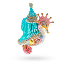 Load image into Gallery viewer, Santa Riding Seahorse Glass Christmas Ornament