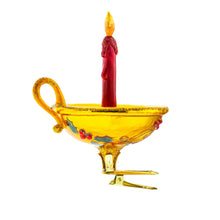 Load image into Gallery viewer, Gleaming Red Candle Glass Christmas Ornament
