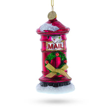 Load image into Gallery viewer, Red Mailbox with Letter to Santa Glass Christmas Ornament