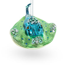Load image into Gallery viewer, Jeweled Blue Stingray Glass Christmas Ornament