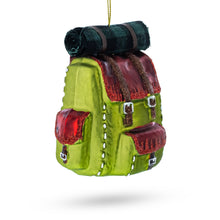 Load image into Gallery viewer, Hiking Backpack Glass Christmas Ornament