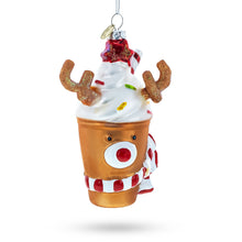 Load image into Gallery viewer, Reindeer Milkshake Glass Christmas Ornament