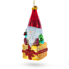 Load image into Gallery viewer, Gnome Bearing Gifts Glass Christmas Ornament