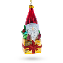 Load image into Gallery viewer, Gnome Bearing Gifts Glass Christmas Ornament