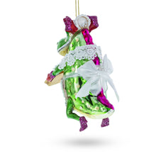 Load image into Gallery viewer, Cookie-Bearing Dragon Delight Glass Christmas Ornament