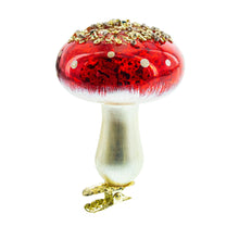 Load image into Gallery viewer, Amanita Mushroom Whimsical Glass Christmas Ornament