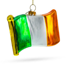 Load image into Gallery viewer, Waving Flag of Ireland Glass Christmas Ornament