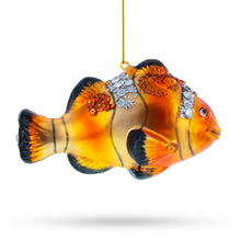 Load image into Gallery viewer, Clownfish in Sparkle Glass Christmas Ornament