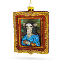 Load image into Gallery viewer, Mona Lisa Sheep Glass Christmas Ornament