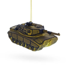 Load image into Gallery viewer, Military Army Tank Glass Christmas Ornament
