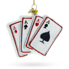 Load image into Gallery viewer, Casino Chips and Playing Cards Glass Christmas Ornament