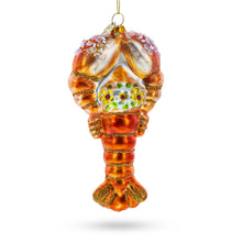 Load image into Gallery viewer, Lobster with Beads Glass Christmas Ornament