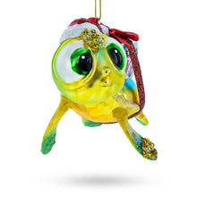 Load image into Gallery viewer, Baby Turtle Carrying Gifts Glass Christmas Ornament