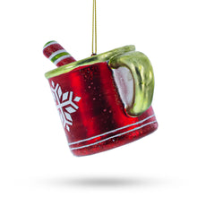 Load image into Gallery viewer, Cup with Candy Cane Drink Glass Christmas Ornament