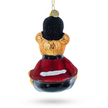 Load image into Gallery viewer, Teddy Bear in King's Guard Uniform Glass Christmas Ornament