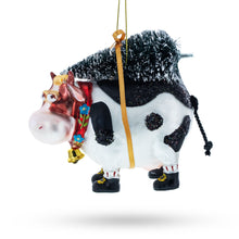 Load image into Gallery viewer, Cow Carrying Tree Glass Christmas Ornament