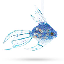 Load image into Gallery viewer, Blue Fish Glass Christmas Ornament