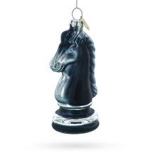 Load image into Gallery viewer, Black Knight Chess Glass Christmas Ornament