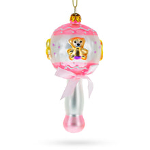Load image into Gallery viewer, Delightful Baby Pink Rattle Glass Christmas Ornament