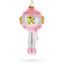Load image into Gallery viewer, Delightful Baby Pink Rattle Glass Christmas Ornament