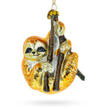 Load image into Gallery viewer, Hanging Sloth Glass Christmas Ornament