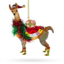 Load image into Gallery viewer, Alpaca Glass Christmas Ornament