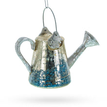 Load image into Gallery viewer, Rustic Metal Watering Can Glass Christmas Ornament