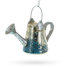 Load image into Gallery viewer, Rustic Metal Watering Can Glass Christmas Ornament