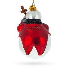 Load image into Gallery viewer, Whimsical Snowman Playing Cello Glass Christmas Ornament