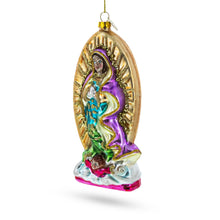 Load image into Gallery viewer, Reverent Virgin Mary Glass Christmas Ornament