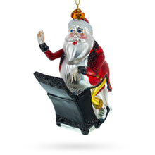 Load image into Gallery viewer, Santa Piano Performance Glass Christmas Ornament