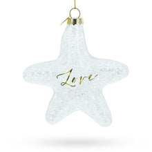 Load image into Gallery viewer, Radiant White Star "Love" Glass Christmas Ornament