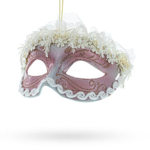 Load image into Gallery viewer, Whimsical Carnival Mask Glass Christmas Ornament