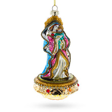 Load image into Gallery viewer, Reverent Virgin Mary with Baby Jesus Glass Christmas Ornament