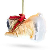 Load image into Gallery viewer, Pug Dog Glass Christmas Ornament