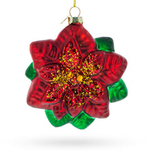 Load image into Gallery viewer, Exquisite Poinsettia Flower Glass Christmas Ornament