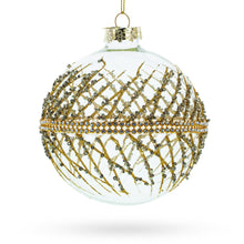 Load image into Gallery viewer, Golden Glitters on Clear Glass Ball Glass Christmas Ornament