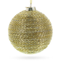 Load image into Gallery viewer, Beaded Gold Glass Ball -Glass Christmas Ornament