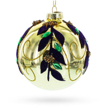 Load image into Gallery viewer, Jeweled Golden Ball Glass Christmas Ornament
