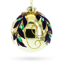 Load image into Gallery viewer, Jeweled Golden Ball Glass Christmas Ornament