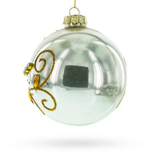 Load image into Gallery viewer, Jeweled Flowers Glass Ball Christmas Ornament