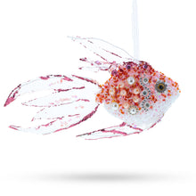Load image into Gallery viewer, Beaded Blue Coral Reef Fish Glass Christmas Ornament
