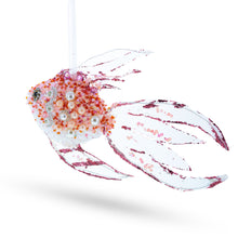 Load image into Gallery viewer, Beaded Blue Coral Reef Fish Glass Christmas Ornament