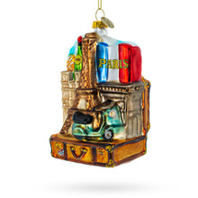Load image into Gallery viewer, Paris Eiffel Tower Travel Keepsake from France Blown Glass Christmas Ornament