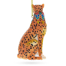 Load image into Gallery viewer, Regal Cheetah Glass Christmas Ornament