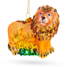 Load image into Gallery viewer, Glittered Lion Glass Christmas Ornament