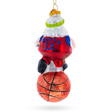 Load image into Gallery viewer, Santa the Basketball Player Glass Christmas Ornament