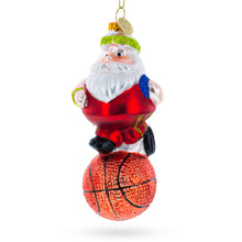 Load image into Gallery viewer, Santa the Basketball Player Glass Christmas Ornament